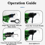 McbeAn Lawn Sprinkler Gun, Heavy-Duty Metal Pulse Sprinkler, with 18mm/20mm/22mm Replacement Nozzle, Range Diameter 40-100 Meters, Working Pressure Adjustable 4-8bar, for Outdoor Use - Image 3