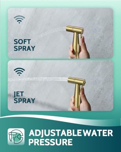 LUFEIDRA Handheld Bidet Sprayer, Adjustable Water Flow, RV Toilet Use, Gold - Image 3