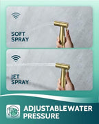 LUFEIDRA Handheld Bidet Sprayer, Adjustable Water Flow, RV Toilet Use, Gold - Image 3