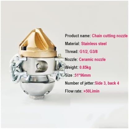 High Pressure Sewer Jetter Rotating Cleaning Nozzle - Image 3