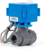 U.S. Solid 1/2" UPVC Motorized Ball Valve, 9-36V AC/DC Electric Water Valve with Manual Override, 2-Wire Auto Return Failsafe, Normally Closed, Lead-Free for Drinking Water & Home Automation - Image 2