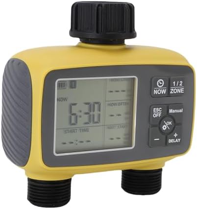 Generic Water Timer for Garden Hose, 2 Zone Programmable Water Timer Manual Watering Irrigation Controller System with Rain Delay, for Yard, Lawn, Pool by Unknown