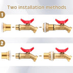 JaGely 3 Sets Brass Rain Barrel Spigot Kit with Heavy Duty Bulkhead Fitting Quarter Turn Ball Valve Rain Barrel Faucet for Aquariums, Water Tanks, Tubs, Pools(Red) - Image 5