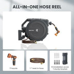 Giraffe Tools Retractable Garden Hose Reel Auto Rewind Wall Mount 1/2"100FT - Image 2