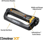 Melnor 65202AMZ CrossStream Turbo Oscillating Sprinkler, 4,000 Sq. Ft. Coverage, TwinTouch Width & Range Control, InfinityDrive™ Turbo Motor, Black, Orange - Image 2