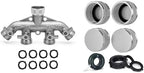 Morvat Heavy Duty Nickel Plated Brass 4-Way Garden Hose Splitter, Hose Bib Outlet Splitter with Updated Handles PLUS Garden Hose Cap, Nickel Plated Brass Outdoor Faucet Cap, 3/4" Threading, 4 Pack by Morvat