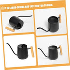 Mipcase 2pcs Indoor Watering Can Spout Metal Pot for House Plants and Flowers Capacity for Indoor Gardening Black Wooden Handle - Image 4