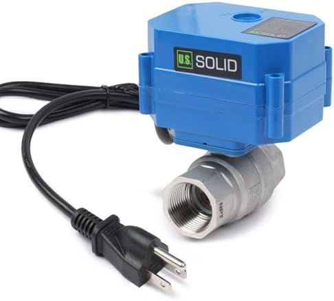 U.S. Solid 3/4" Motorized Ball Valve with US Plug 110VAC NSF Certified 304SS Electrical Ball Valve,Auto Return, Normally Closed (Pack of 12) - Image 3