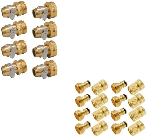 Hourleey Garden Hose Repair Connector with Clamps + Garden Quick Connect Kit by Hourleey