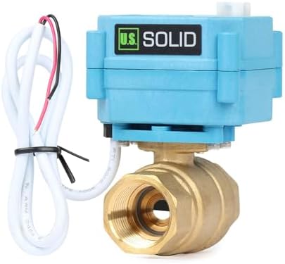 U.S. Solid Motorized Ball Valve - IP67 3/4inch Brass Ball Valve 9-24V with Waterproof Cover, Full Port, 2 Wire Auto Return, Manual Function, NPT, Normally Open - Image 2
