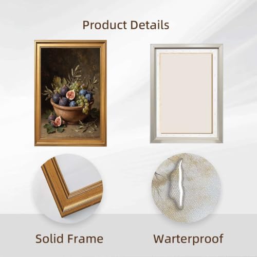 Gold Vintage Framed Still Life Fruit Wall Art, Classical Oil Painting - Image 2