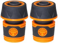 2PCS Garden Hose Quick Connectors Orange Rubber Plastic Coupling Adaptor Irrigation Car Washing Joints 1/4'' 3/8'' 1/2'' 3/4''(Dx2pcs) by Unknown