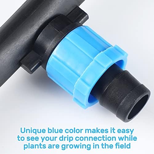 Frienda 100 Pcs Drip Tape Connector Fittings 1/4" Barb to 5/8" Tubing, Blue - Image 5