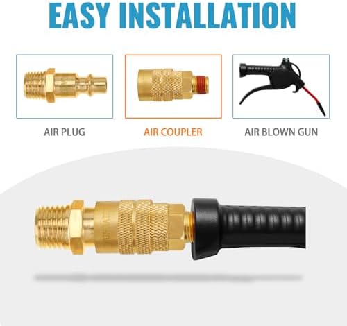 SUNGATOR Brass 1/4" Male Air Hose fitting, 10-Pack MNTP Industrial Coupler - Image 5