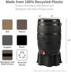 RTS Home Accents 50-Gallon ECO Rain Barrel Made with 100% Recycled Plastic, Flat Back Rain Water Collection Barrel, Stand and Link Kit Included, Black (2 Pack) - Image 3