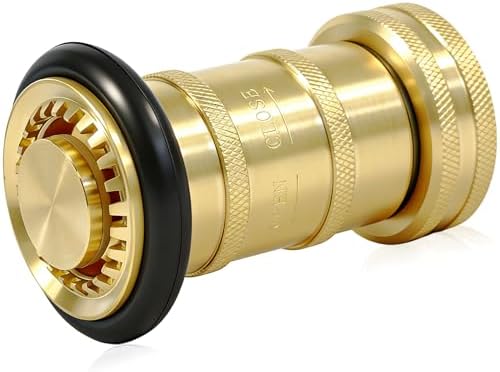 Happy Tree 1" NPSH Fire Hose Nozzle 100 psi 36 gpm Brass Fire Equipment Heavy Duty Industrial Jet Fog Spray Nozzle by HAPPYTREE