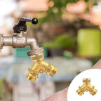 2-Way Garden Hose Splitter, Brass, Y Design, 2 Valves - Image 4