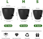QRRICA 12/10/9 Inch Self Watering Pots for Indoor/Outdoor Plants - Image 3