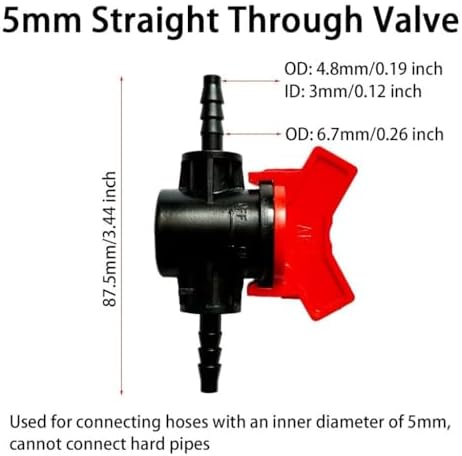 2Pcs Barbed Ball Valve in-Line Ball Valve Shut-Off Switch with Hose Barb Connector for Drip Irrigation Aquarium Garden Plastics(10mm 2pcs) - Image 2
