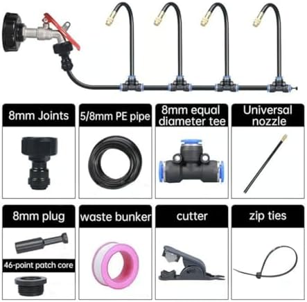 360° Curved Garden Automatic Irrigation System, 65ft Drip Irrigation System with Tubing Hose for Potted Plants Outdoor Indoor Greenhouse Patio Raised Growing Flower Bed Lawn Tree (49.2 FT(15 nozzles)) - Image 2