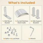 Gardzen 304 Stainless Steel Garden Hose Holder, Heavy Duty Wall Mounted Hanger, Rust-Resistant Outdoor Storage Rack for Backyard, Fence, Garage & Shed (Pack of 2) - Image 7