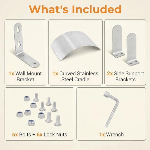 Gardzen 304 Stainless Steel Garden Hose Holder, Heavy Duty Wall Mounted Hanger, Rust-Resistant Outdoor Storage Rack for Backyard, Fence, Garage & Shed (Pack of 2) - Image 7