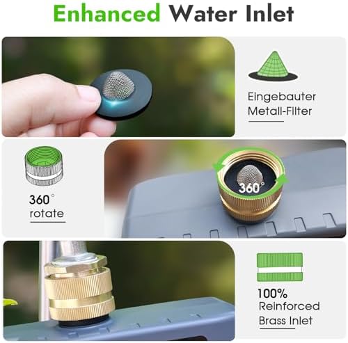 Insoma Water Timer with Brass Inlet, 4 Independent Zones Outdoor Hose Timer for Garden Faucet with Auto/Manual/Rain Delay Mode, IPX5 Waterproof, Sprinkler Irrigation Controller for Yard Lawn - Image 7