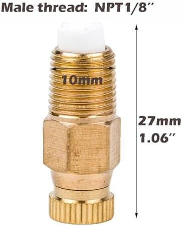 50pcs Misting Nozzles, High Pressure Atomizing Misting Sprayer, Brass Misting Nozzles Replacement Heads with Filter for Patio Lawn, Landscaping, 1/8" NPT(0.4mm(0.016'')) - Image 4