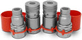 Summit Hydraulics 1/2" Skid Steer Flat Face Hydraulic Quick Connect Couplers/Couplings Set w/Dust Caps, 2 Sets by SummitHydraulics