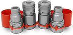 Summit Hydraulics 1/2" Skid Steer Flat Face Hydraulic Quick Connect Couplers/Couplings Set w/Dust Caps, 2 Sets by SummitHydraulics