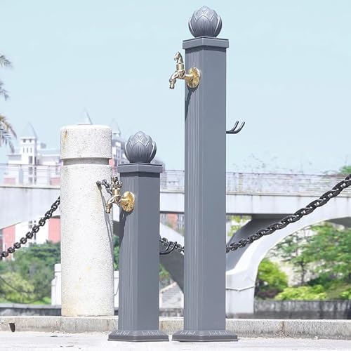 Vertical Square Garden Water Column, Aluminum Alloy, Freestanding Outdoor Faucet, Garden Hose Holder, Decorative Fountain Yard Hydrant for Watering Irrigation and Cleaning(74 cm/29.1 in) - Image 2
