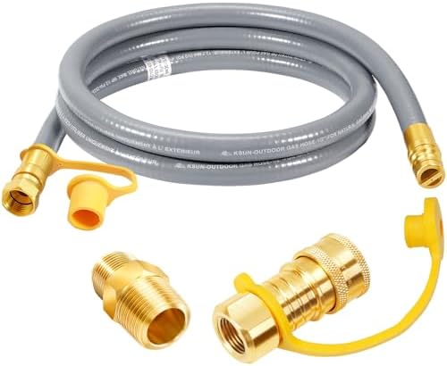 GasSaf 6FT 3/8" ID Natural Gas Hose, Natural Gas Grill Hose with Quick Connect Fitting Suitable for Weber Grills, Blackstone Griddles, Generator, Patio Heater - CSA Certified by GasSaf
