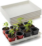 RooTrimmer 5 Pack Nursery Pot Tray, Carrying and Holding Plant Tray for Pot 24 Cell Carrying Holder Drainage Watering Plant Tray (White) by RooTrimmer