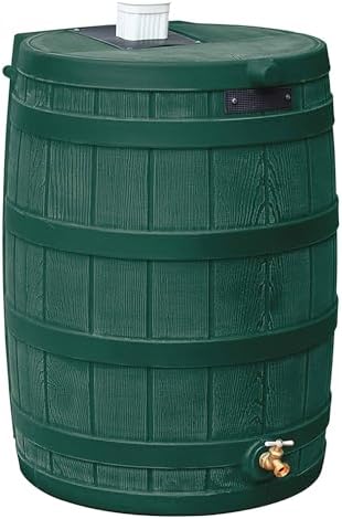 Good Ideas Rain Wizard Water Collection Barrel, 50 Gallon, Green, 2 Pack - Image 2