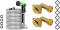 SPECILITE 75ft 304 Stainless Steel Garden Hose + 90 Degree Garden Hose Elbow by SPECILITE
