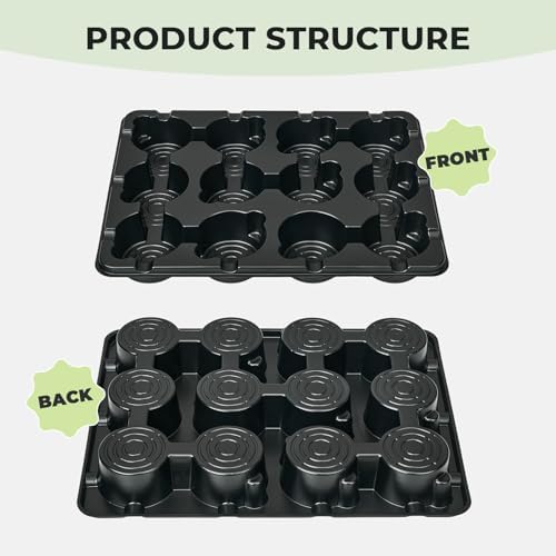 homenote 10 Pack 12 Cell Reusable Seed Starting Trays for 4 Inch Planters - Image 5