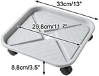 Rolling Plant Stand with Water Drawe, Bottom Watering Tray with Wheels - Image 2