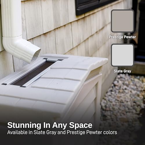 RTS Home Accents 25-Gallon Rainwater Collector Shed, Slate Grey - Image 7