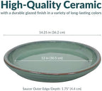 Sunnydaze 12" Ceramic Plant Saucers for Planters, 2pk, Seafoam - Image 5