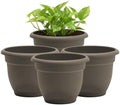 Bloem Ariana 10" Plastic Self-Watering Planter, Peppercorn, 4-Pack by Bloem