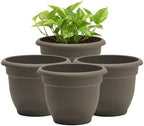 Bloem Ariana 10" Plastic Self-Watering Planter, Peppercorn, 4-Pack by Bloem