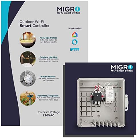 Migro WiFi Pool Pump Timer, Water Heater Timer, Outdoor Switch Timer for Pool Pump Outlet Box, Wireless 50A Resistive 240 Volt Timer 40A 5HP Pump Control, Compatible with Smart Phone. - Image 2