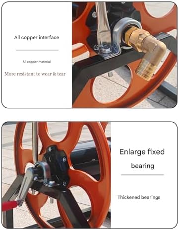 Heavy Duty Metal Garden Hose Reel, Wall Mountable for 1/2 3/4 1 Inch Hoses, Portable Hose Organizer for Lawn Watering & Cable Storage,2cm/0.7in - Image 6