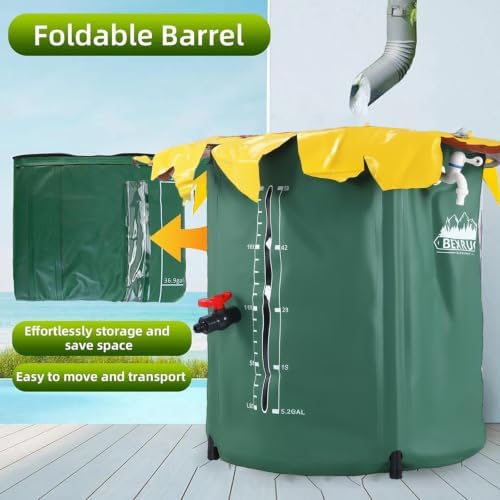 52 Gallon Rain Collection System Collapsible PVC Water Storage with Three Spigots Water Barrel Collector Garden Water Catcher - Image 3