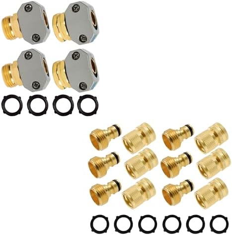 Hourleey Garden Hose Repair Kit + Garden Hose Quick Connector Kit by Hourleey