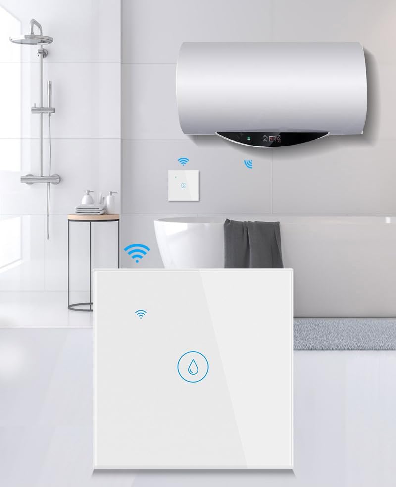 EU 40A WiFi Smart Water Heater Switch,Glass Touch Panel,Works with Apple Homekit Siri Voice Control, Waterproof,Neutral line Needed - Image 4