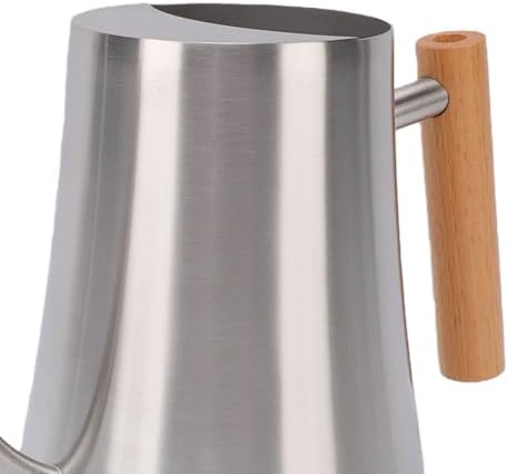 Indoor Watering Can 1L with Long Spout, Wood Handle & Metal Body for House Plants, Bonsai, Garden Flowers - Small Water Can Pot (Sanding 1L) - Image 7