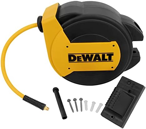 DEWALT Enclosed Hybrid Polymer 3/8 in. x 50 in. Hose Reel with 1/4 in. NPT Fitting DXCM024-0434 by Unknown