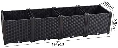 Hershii Rectangular Deepened Garden Raised Bed Kits Plastic Plant Containers Indoor Outdoor Vegetables Herbs Flowers Growing Planter Box - Black - 61.41 X 15.35 X 14.96 Inches - Image 3