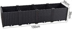 Hershii Rectangular Deepened Garden Raised Bed Kits Plastic Plant Containers Indoor Outdoor Vegetables Herbs Flowers Growing Planter Box - Black - 61.41 X 15.35 X 14.96 Inches - Image 3
